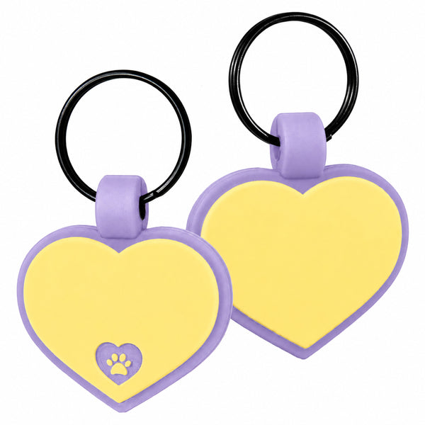 Heart Silent Silicone Pet ID Tag