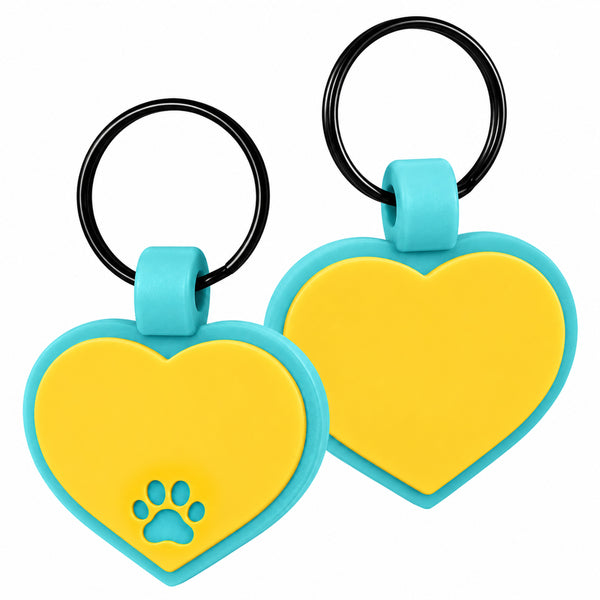 Heart Silent Silicone Pet ID Tag