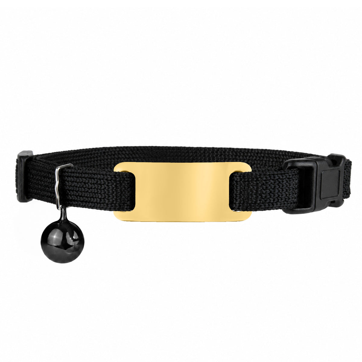 Personalized Reflective Cat Collar with Silent Steel Tag and Safety Buckle