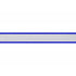Close-up of personalized reflective dog collar showcasing gray reflective center with blue stitched edges on white background