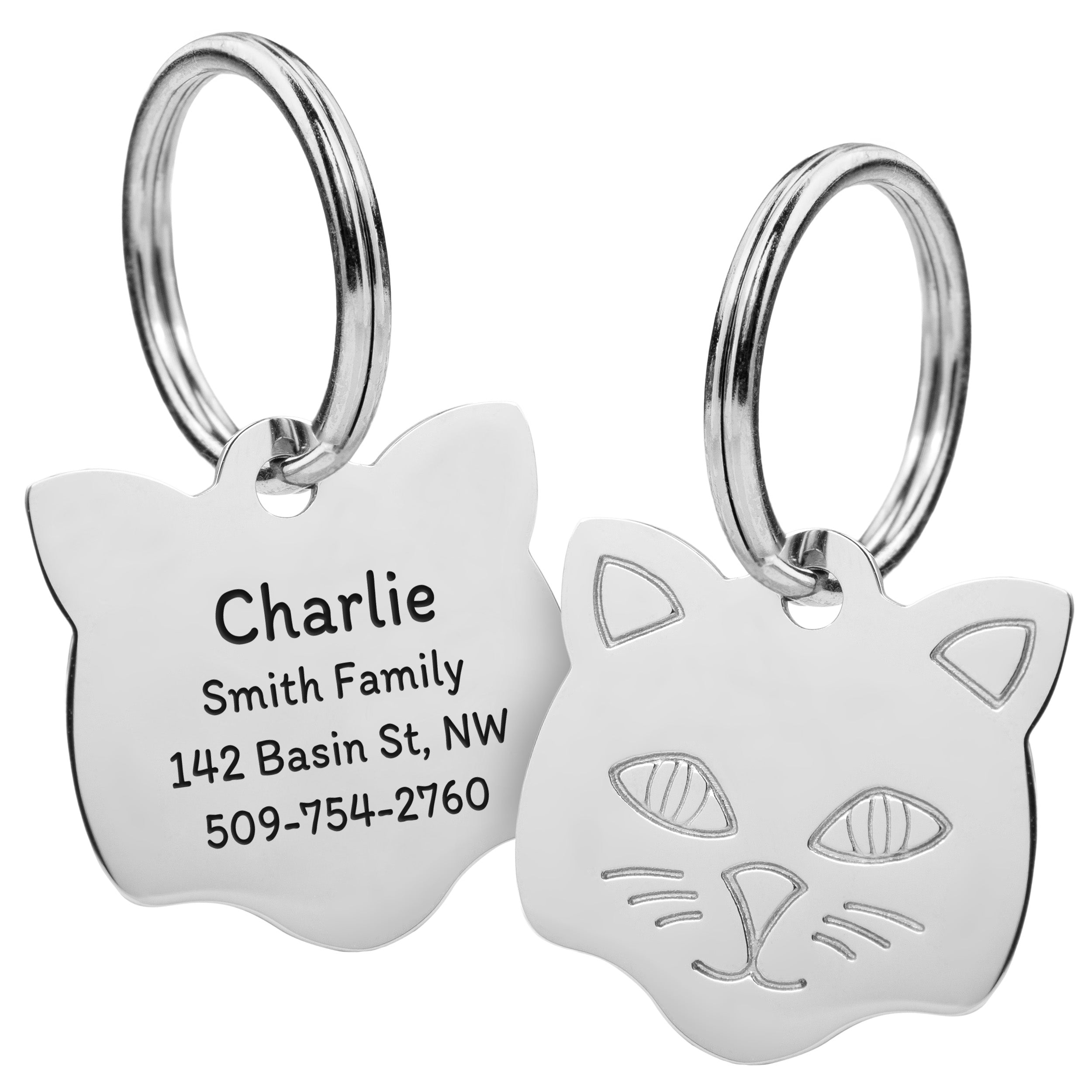 Cat Shaped Cat ID Tag