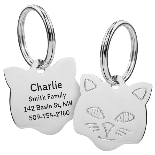 Cat Shaped Cat ID Tag