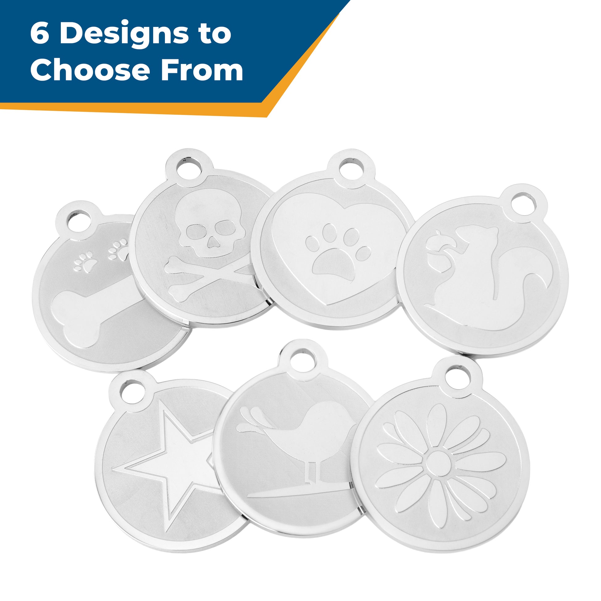 Embossed Pet ID Tag - 7 Designs