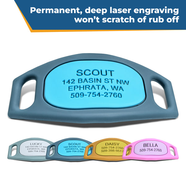 Silent Silicone Slide-On Pet ID Tag - Fits Most Collars