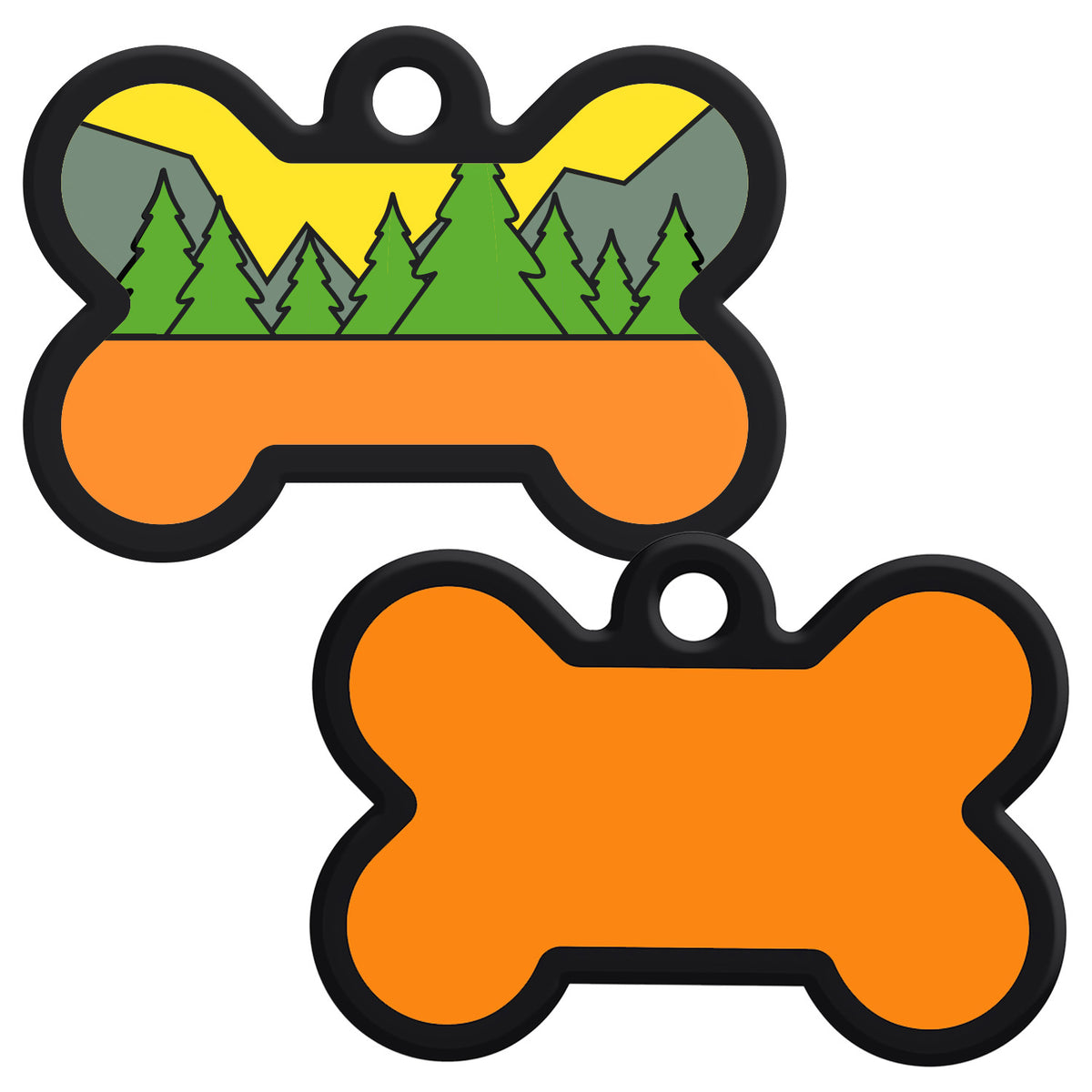 Bone Silent Silicone Dog ID Tag - 9 Designs