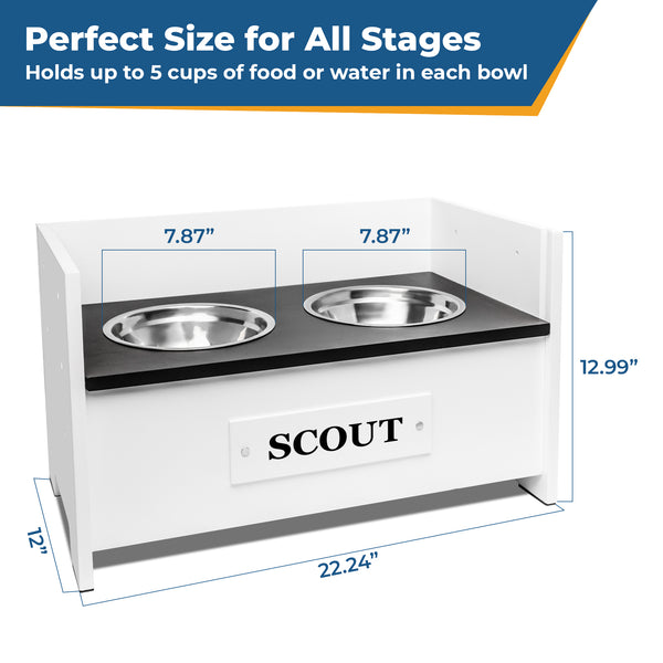 Personalized Adjustable Elevated Dog Bowl Feeder Stand