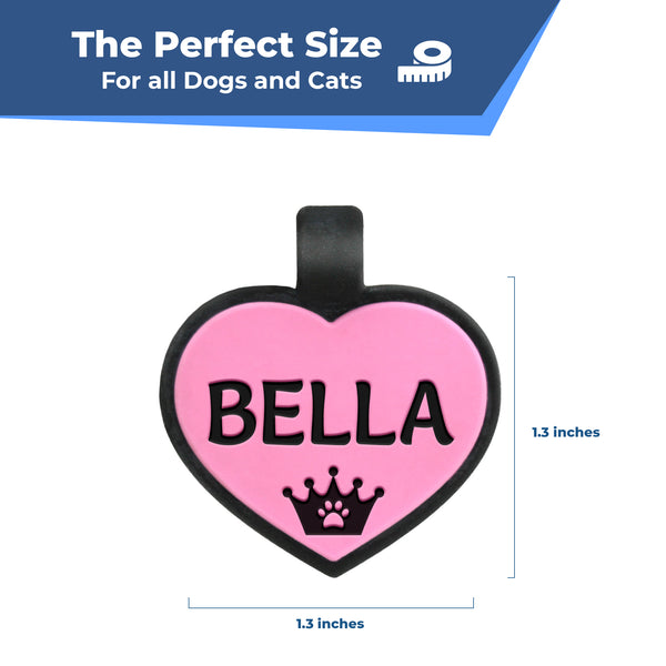 Heart Shape Silent Silicone Pet ID Tag