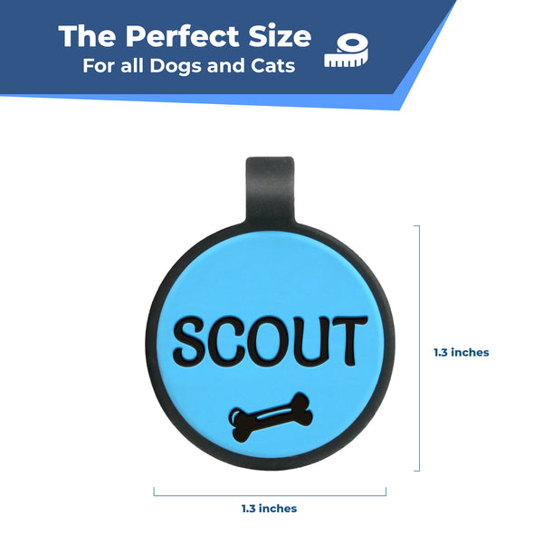 Round Shape Silent Silicone Pet ID Tag