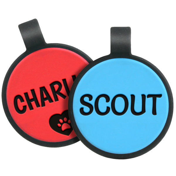 Round Shape Silent Silicone Pet ID Tag