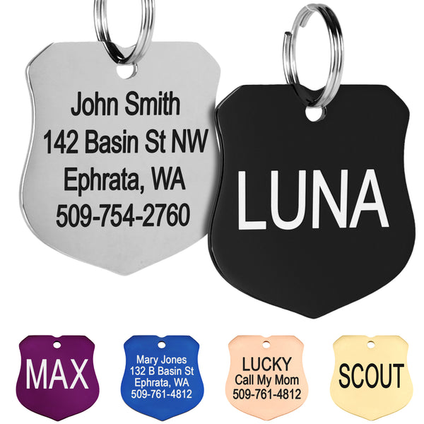 Ranger Badge Pet ID Tag in Stainless Steel