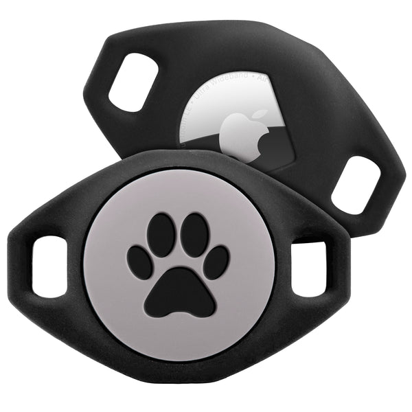 GPS Tracker Pet Collar Holder Slide-On Tag with Paw Print