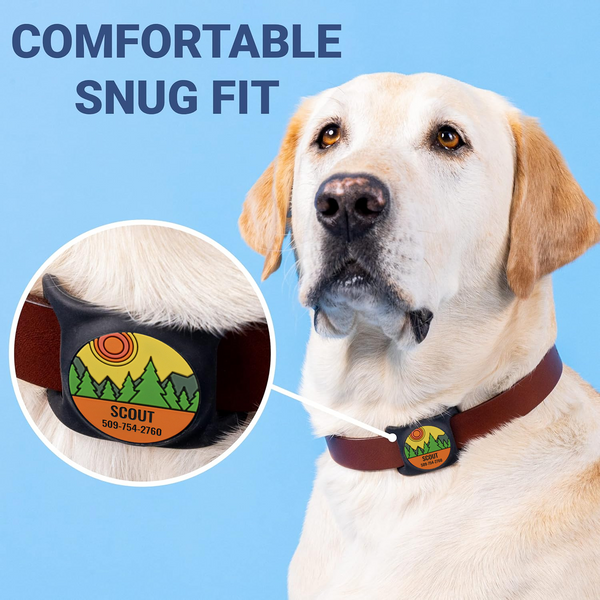 AirTag GPS Tracker Holder Silent Slide-On Pet ID Tag with Design