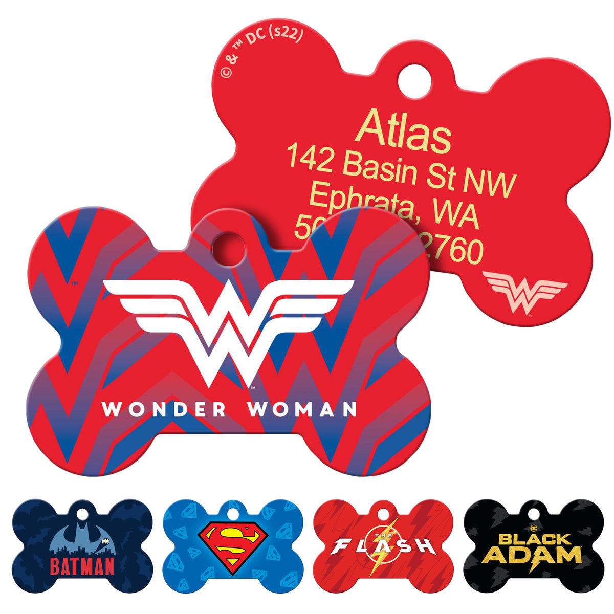 DC Comics Superhero Bone Dog ID Tag