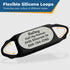 Front view of Samsung Galaxy SmartTag2 dog collar holder showcasing laser-engraved ID plate and flexible silicone loops on white background