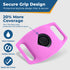 Promotional banner showing Secure Grip Design and 20 percent more coverage for pink Tile Mate silicone holder