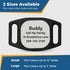 Front view of Tile Mate tracker collar holder showcasing laser engraved ID on black silicone with white background