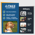 Front view of silicone Tile Mate tracker holder for dog collars showcasing laser-engraved personalized pet ID on white background