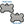 Load image into Gallery viewer, Front and back view of gray silicone bone-shaped pet ID tag labeled 'FRONT SIDE' and 'BACK SIDE' on white background

