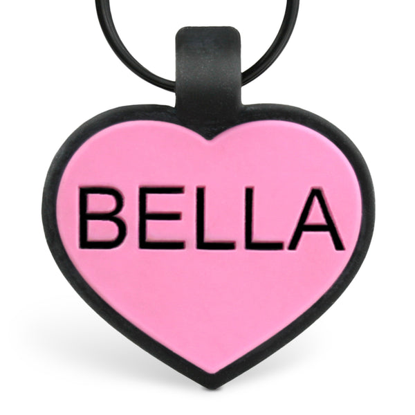 Heart Shape Silent Silicone Pet ID Tag