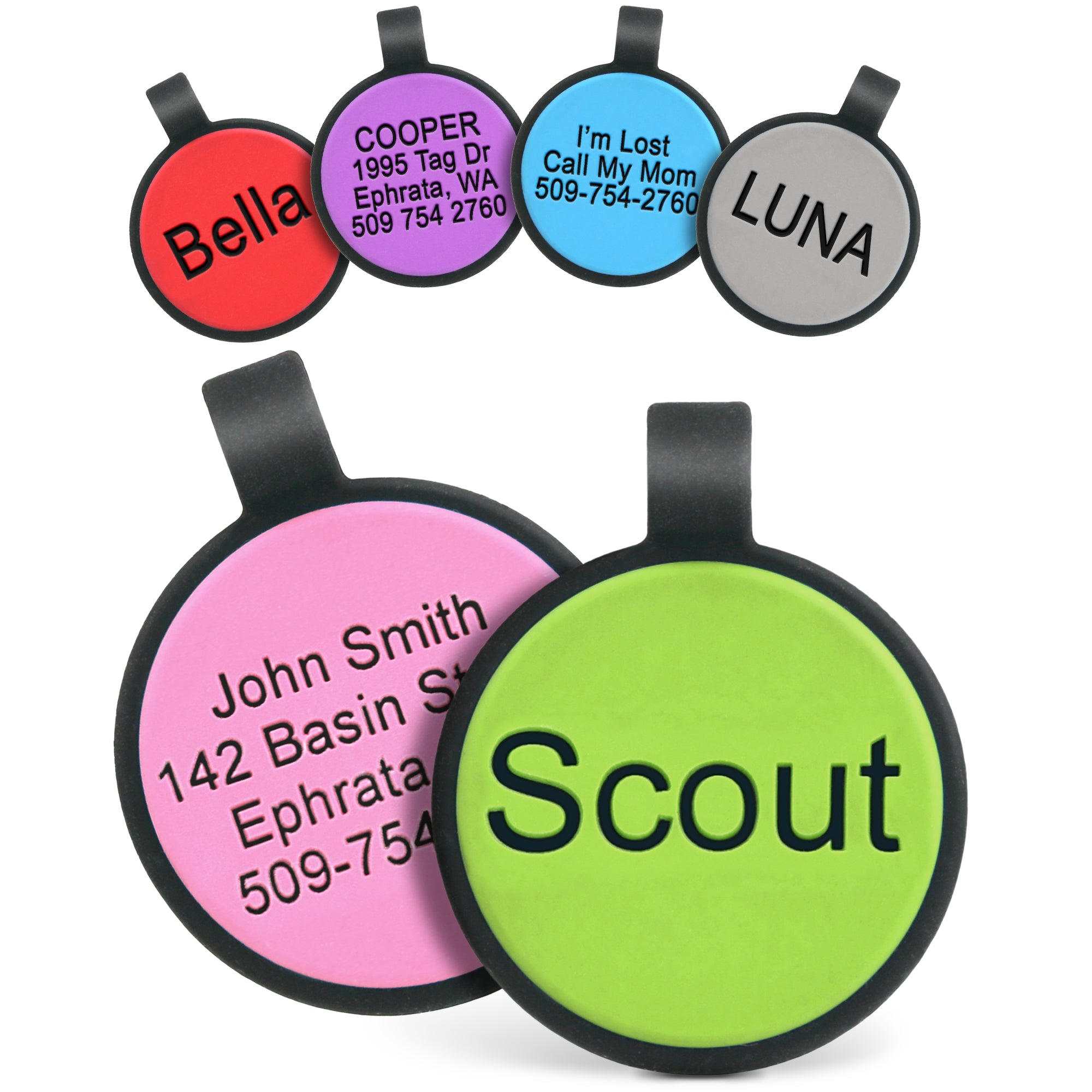 Round Pet ID Tags | Silent Silicone – GoTags