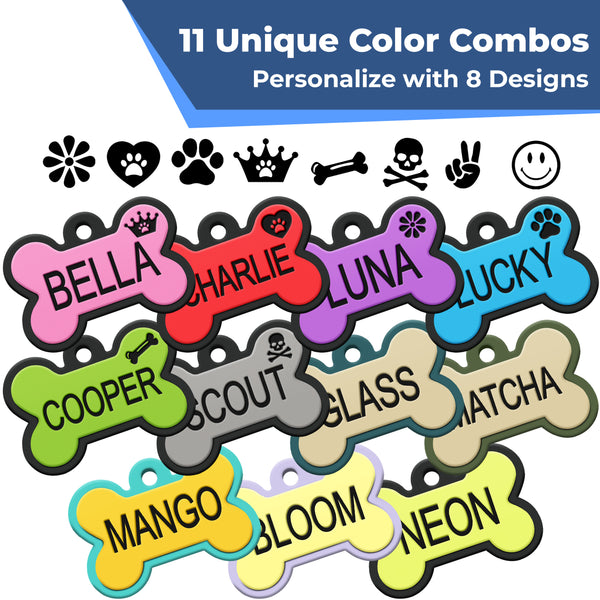 Bone Shape Silent Silicone Dog Tags