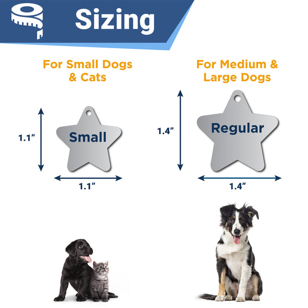 Star Pet ID Tag in Stainless Steel
