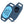 Load image into Gallery viewer, Front and back views of a blue silicone Samsung Galaxy SmartTag2 holder with personalized Archie ID engraving on white background
