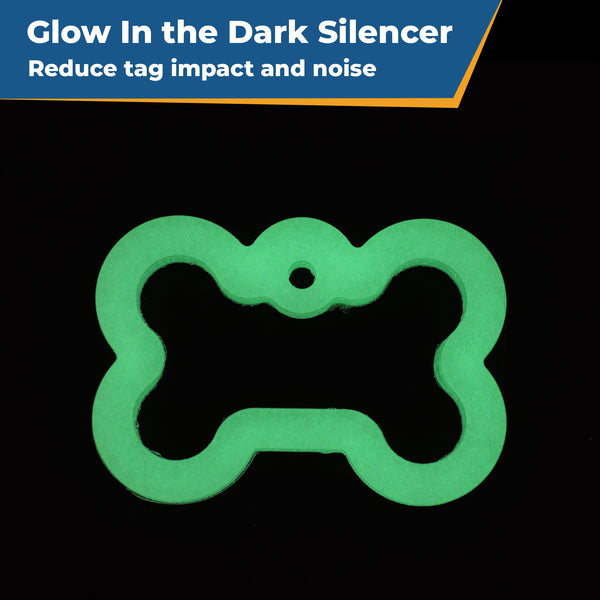 Bone Glow-in-the-Dark Pet Tag Silencer - fits Regular/Large Tag