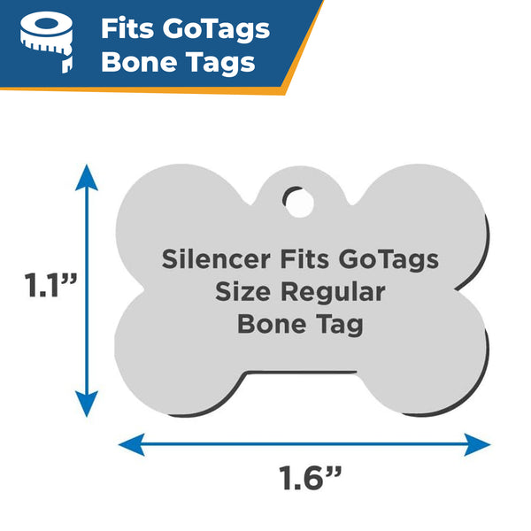 Bone Glow-in-the-Dark Pet Tag Silencer - fits Regular/Large Tag