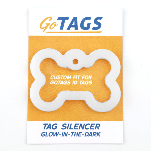 Bone Glow-in-the-Dark Pet Tag Silencer - fits Regular/Large Tag