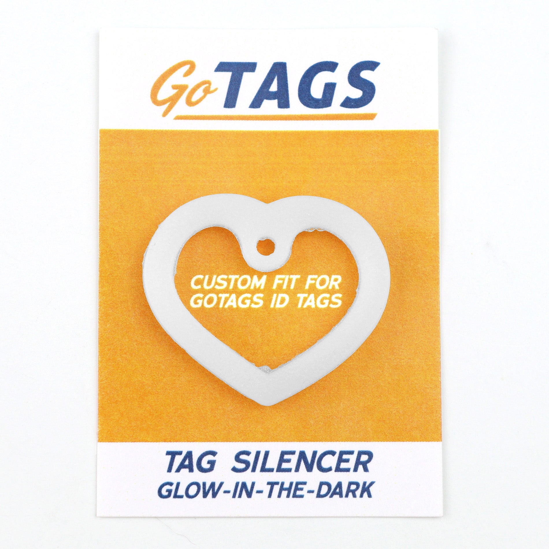 Heart Glow-in-the-Dark Pet Tag Silencer - fits Regular/Large Tag