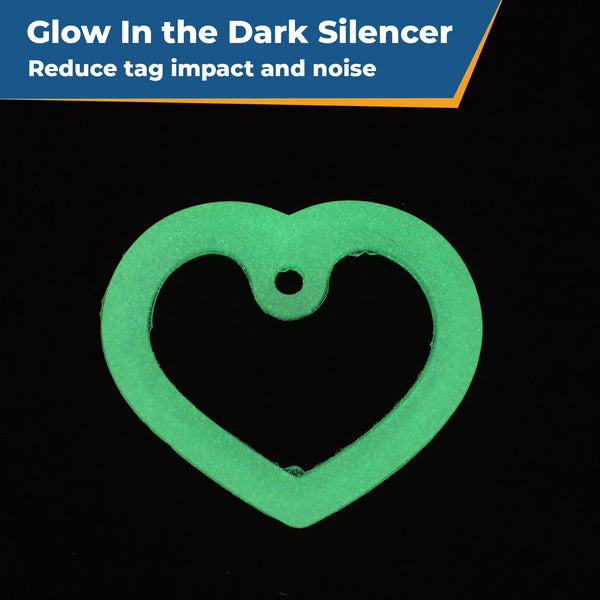 Heart Glow-in-the-Dark Pet Tag Silencer - fits Regular/Large Tag