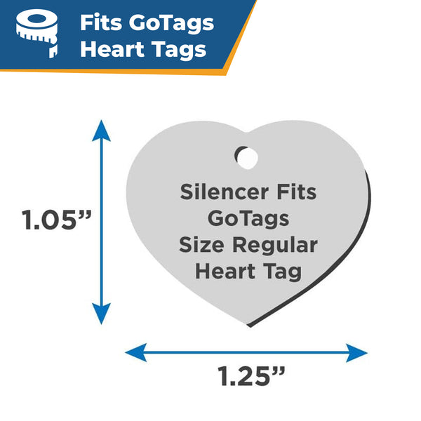 Heart Glow-in-the-Dark Pet Tag Silencer - fits Regular/Large Tag