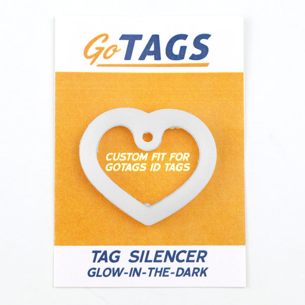 Heart Glow-in-the-Dark Pet Tag Silencer - fits Regular/Large Tag
