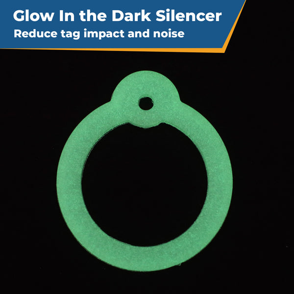 Round Glow-in-the-Dark Pet Tag Silencer - fits Regular/Large Tag
