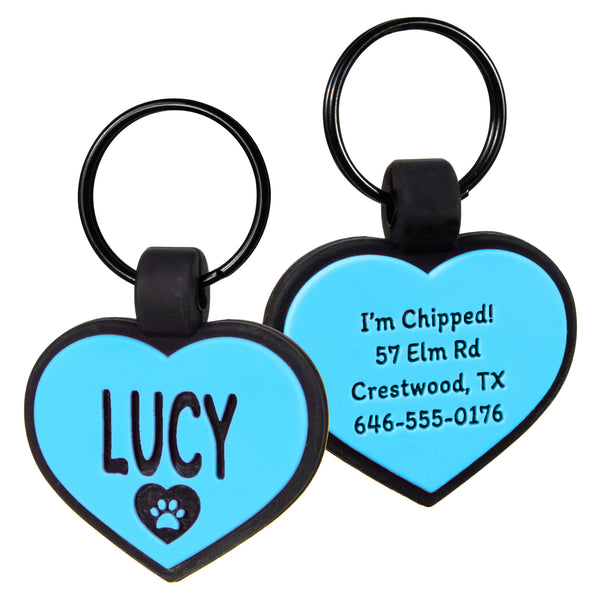 Heart Silent Silicone Pet ID Tag