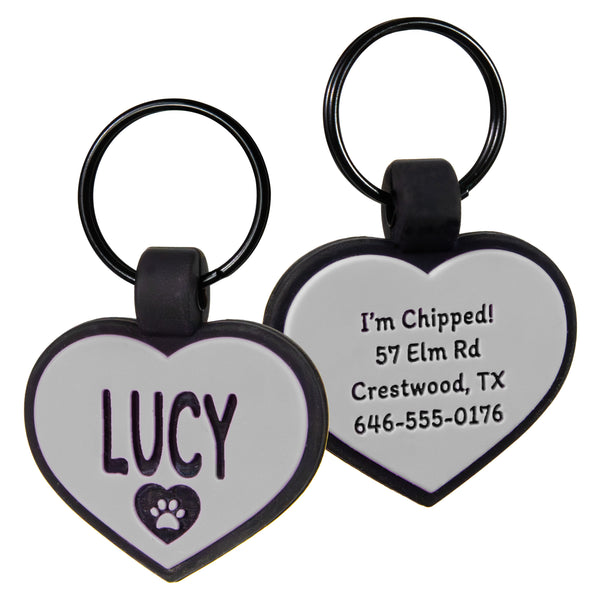 Heart Silent Silicone Pet ID Tag