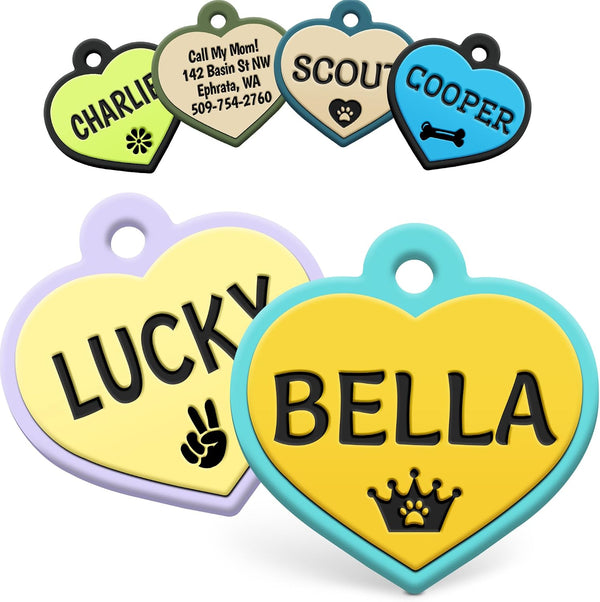 Heart Silent Silicone Pet ID Tag