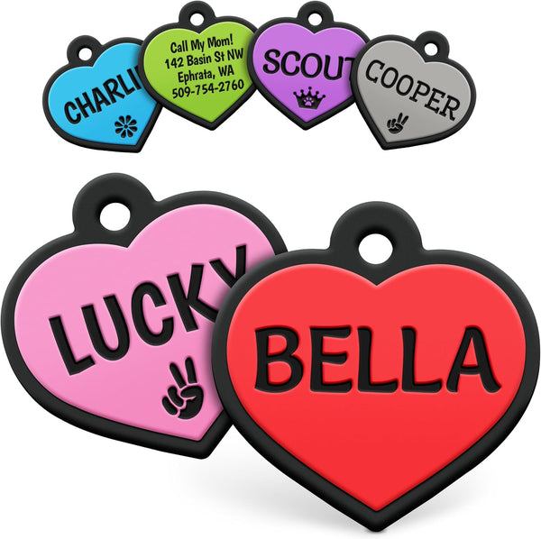 Heart Silent Silicone Pet ID Tag