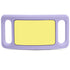 Front view of Silicone Silent Slide-On Dog ID Tag showcasing soft silicone frame, blank engraving panel, and dual slide openings for collar on white background