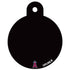 Front view of MLB Team Round Dog ID Tag with Los Angeles Angels logo on black brass tag and top hole on white background