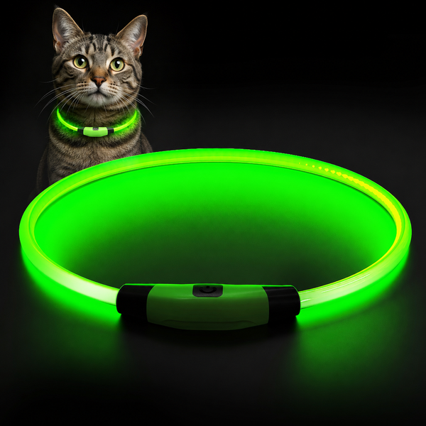 Light-Up LED Cat Collar USB Rechargeable for Pet Safety