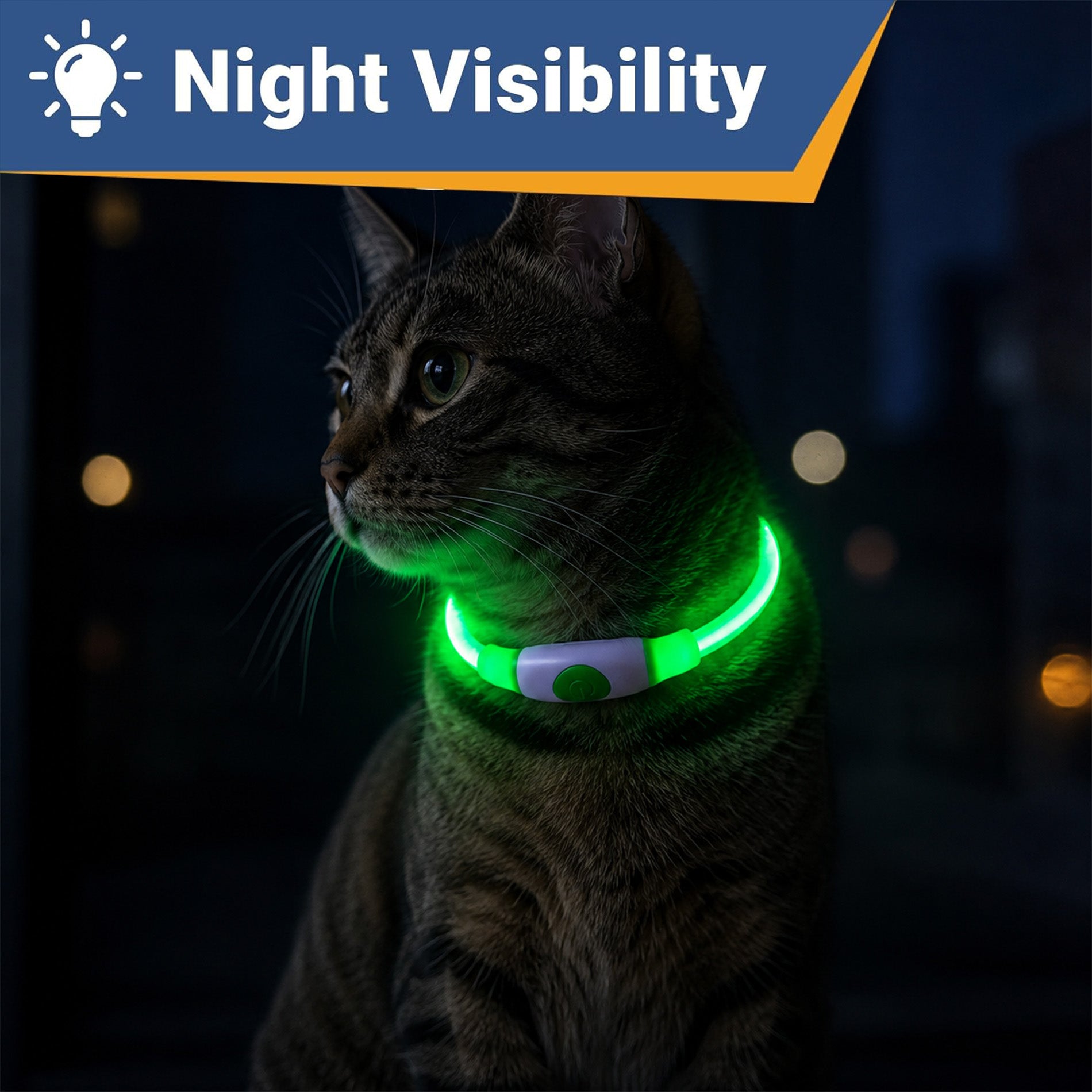 Light-Up LED Cat Collar USB Rechargeable for Pet Safety