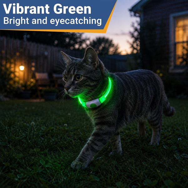Light-Up LED Cat Collar USB Rechargeable for Pet Safety