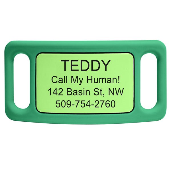 Silent Silicone Slide-On Pet ID Tag - Fits Most Collars