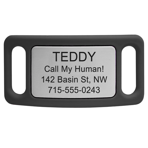 Silent Silicone Slide-On Pet ID Tag - Fits Most Collars