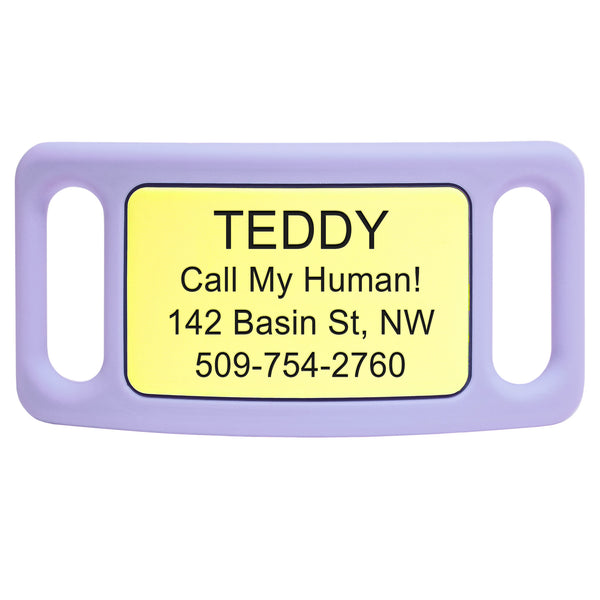 Silent Silicone Slide-On Pet ID Tag - Fits Most Collars