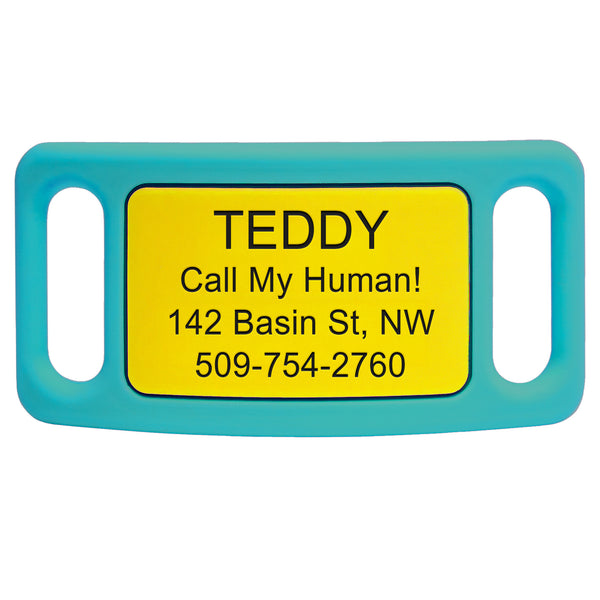 Silent Silicone Slide-On Pet ID Tag - Fits Most Collars