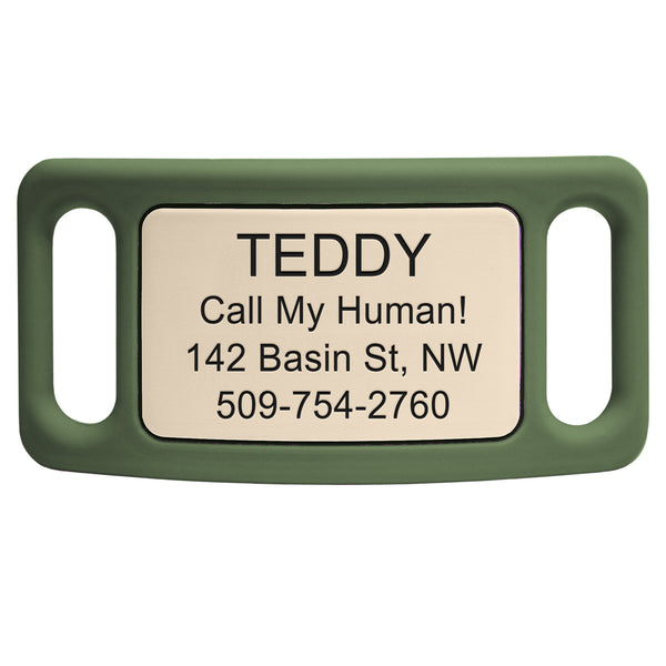 Silent Silicone Slide-On Pet ID Tag - Fits Most Collars