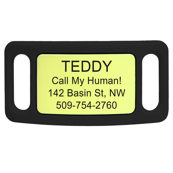 Silent Silicone Slide-On Pet ID Tag - Fits Most Collars